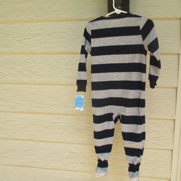 NWT Carter's Little FIRE ENGINE SLEEPER SIZE 24M  2 way zipper soft blue & grey - Picture 4 of 5